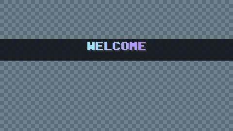 Frame 3: the Welcome title pops to full size