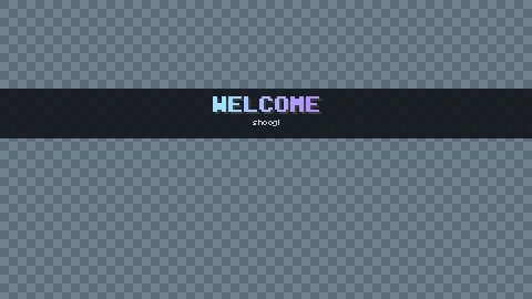 Frame 4: Welcome with the player's name underneath