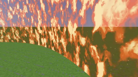 The Fire look: orange flames along a curved wall