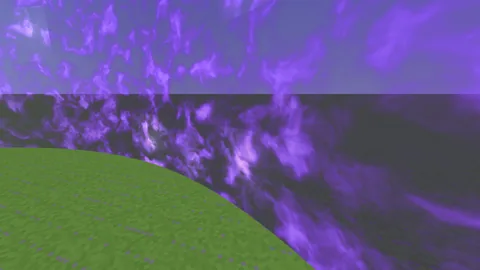 The Storm look: purple storm clouds swirling along a curved wall