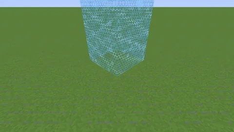 A square border seen from above: a square hexagon wall rising out of the ground